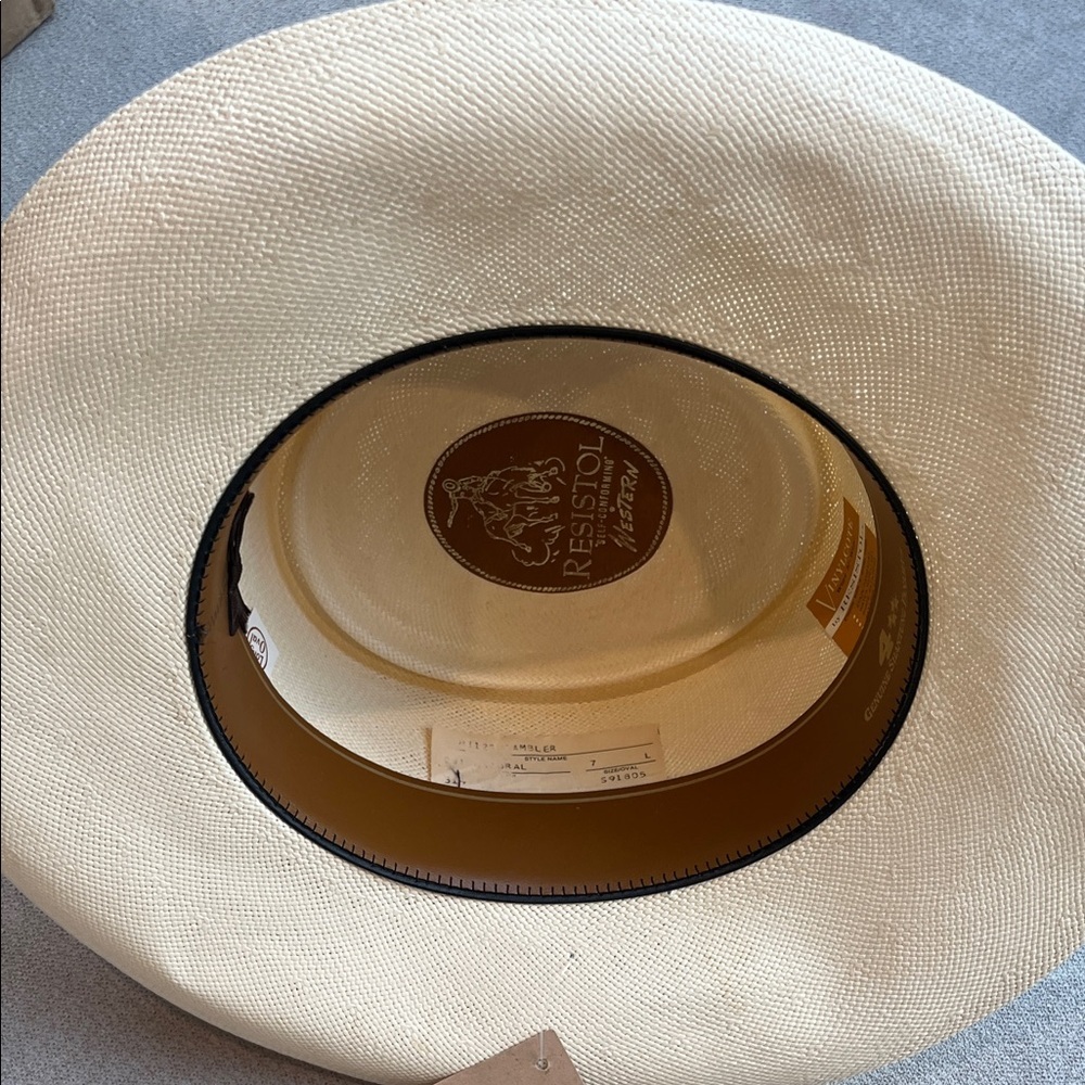 New Resistol Elegant Cream Hat with Black Band - Picture 4 of 7